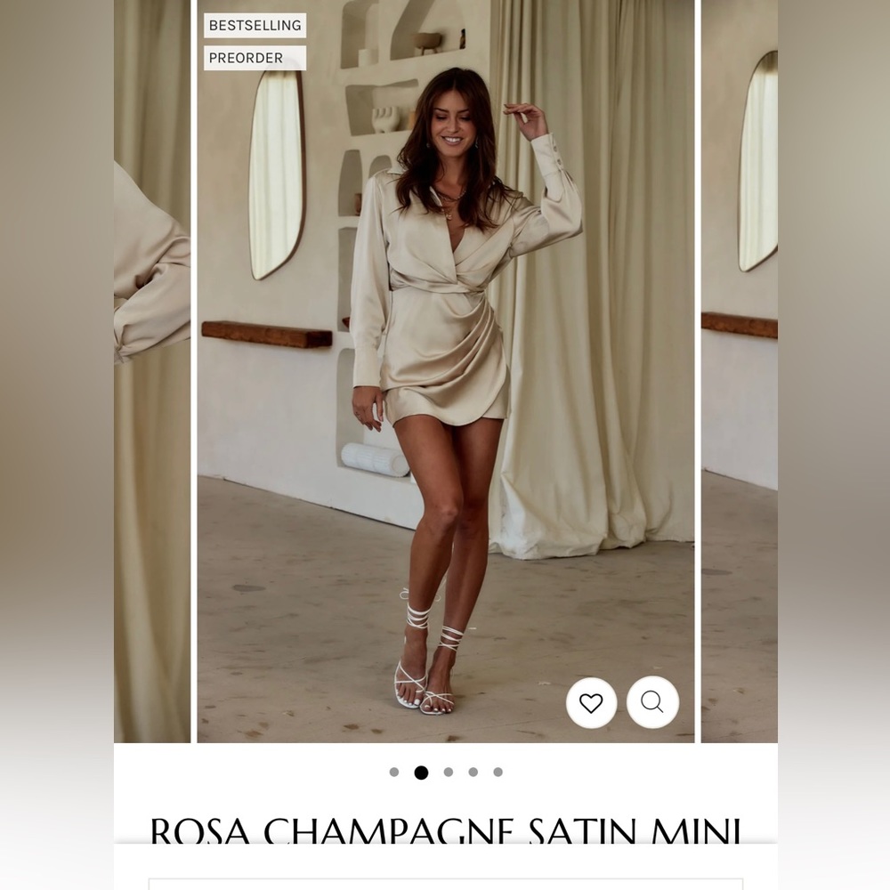 Rosa champagne satin mini dress